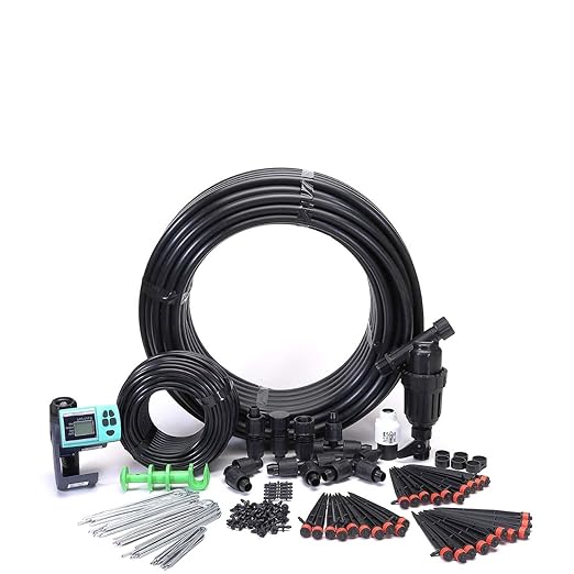 Automated Dripworks Premium/Customized Rose &amp Shrub Irrigation Kit for Watering Shrubs (with Timer) - Waters Upto 30 Rose Plants | Agricultural Grade Components | Trusted Brand Since 1991