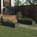 2 pcs Wood Raised Garden Bed Wooden Planter Box Garden Boxes Outdoor Raised for Vegetables Fruits Flowers and Herbs Gray 59.1x12.2x12.2 Solid Wood Pine-437