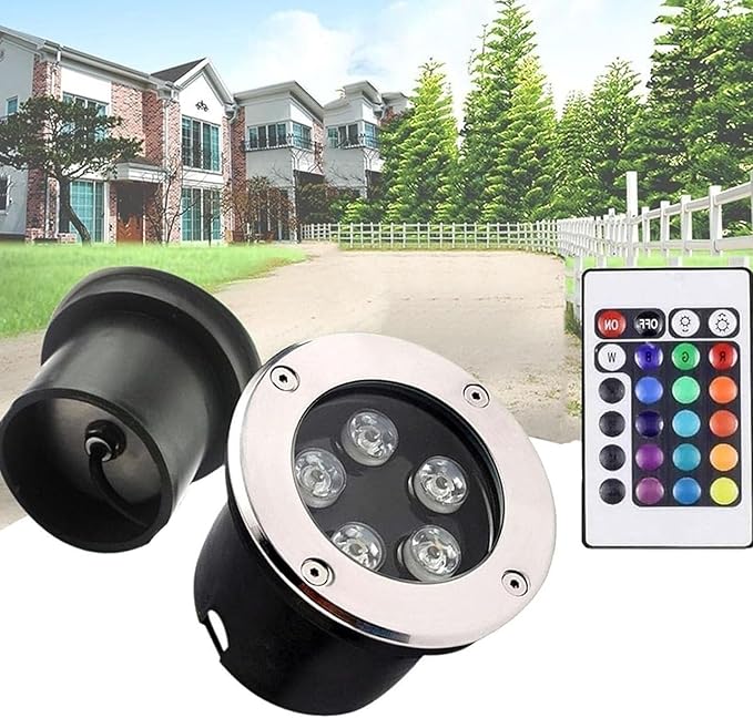 Outdoor Recessed LED Spotlight - Submersible 12V IP68 Waterproof Light for Pond Fountain Spa Garden Patio Lawn and Driveway