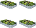 4-Pack Galvanized Raised Garden Bed 8x4x1 | 10x2x1 ft 12 Tall Metal Planter Box for Outdoor Plants Modular Raised Flower Bed Rust Resistant Coating Long Planter for Vegetable-Brooklyn Grey