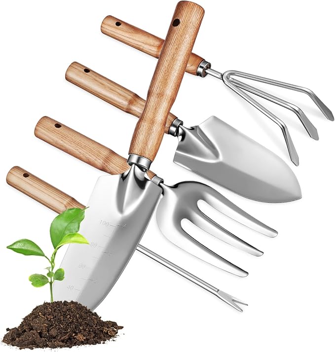 TOYANDONA Garden Tools Set Trowel Hand Tools Kit for Gardening Sturdy Stainless Steel Ergonomic Design for Men and Women Gardening