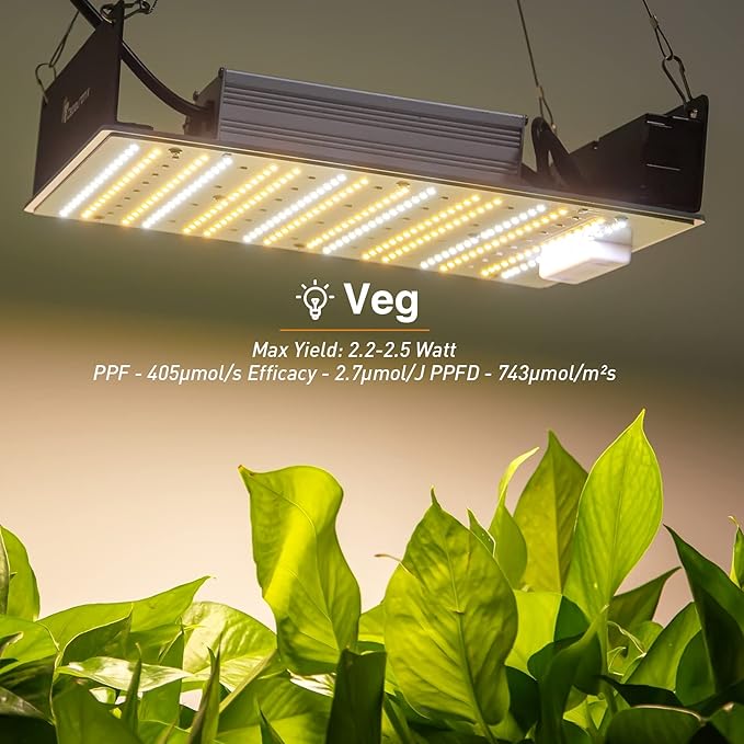 CT CAPETRONIX Led Grow Light Smart Touch Plant Light for Indoor Plants Full Spectrum 100w=250w 288 LEDs 3x3ft Hydroponic Growing Lamps - Three Dimmable Modes for Seed Starting Bloom &amp Veg