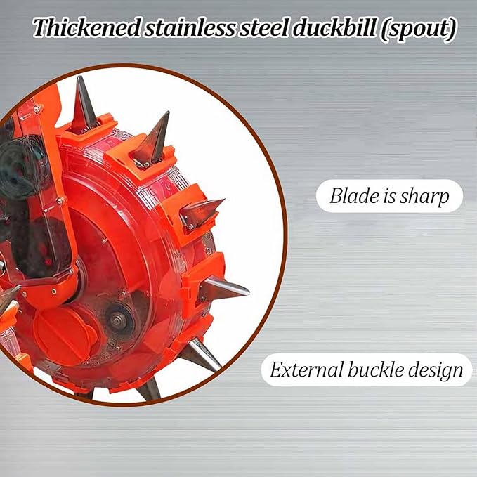 Two-Wheeled Hand-Push Roller Seeder Garden Push Seeder Planter Precision Manual Roller Seeding Machine for Soy Peanut Corn Cotton Soybean 12 Mouths