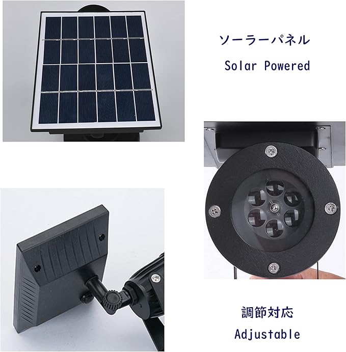 Outdoor LED Spotlight Waterproof Solar Spotlights with Clip Security Tree Spotlights Adjustable IP65 Mini Clip Lamp for Billboards Courtyard Garden Pathway Light-Operated HWD0177