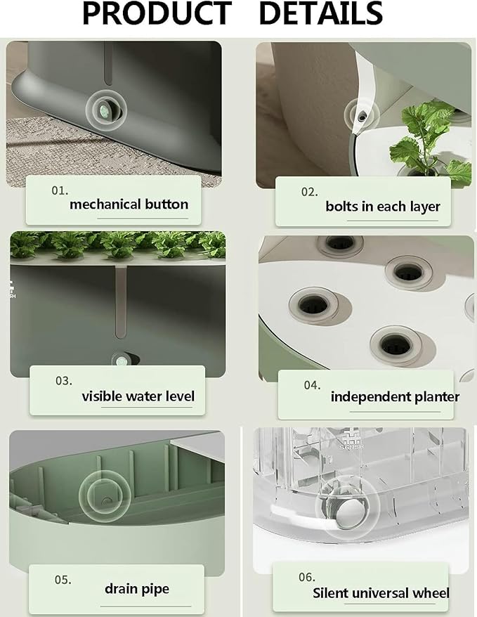 48 -Pod Hydroponic Culture Adjustable Hydroponic Culture Kits with LED Growth Light Automatic Timer Hierarchical Control Interior Garden Pot for The