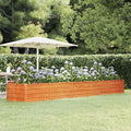 Garden Raised Bed Rusty Corten Steel Planter Box for Outdoor Plants 157.5 x 31.5 x 17.7 Inch Large Rectangular Weathered Garden Bed