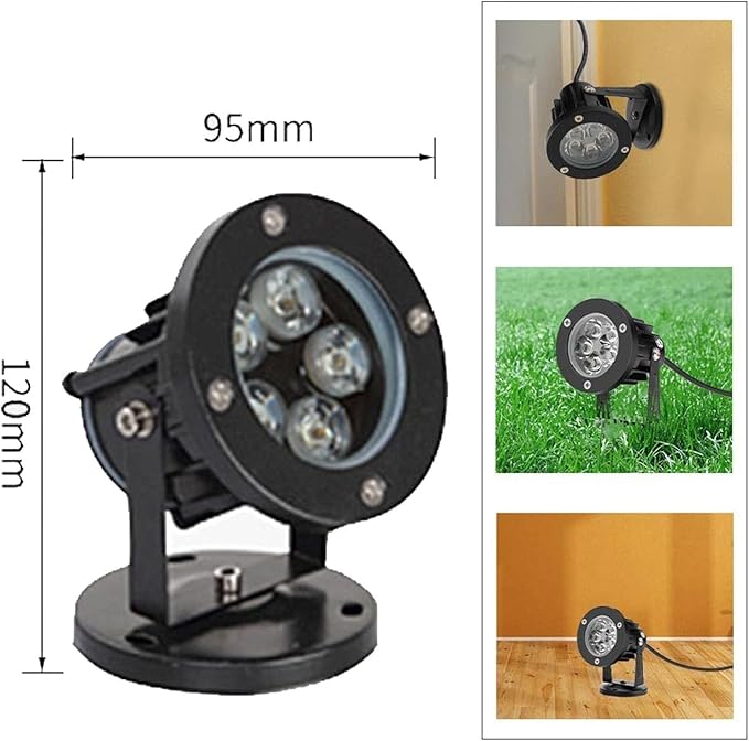 2PCS LED Floodlight - Round Projection Lights IP65 Outdoor Waterproof Landscape Lawn Light Adjustable Spotlight LED Tree Lamps Outdoor Lighting With Base 6W Garden Terrace LED Light(Warm White6w(