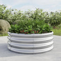 Heavy-Duty Galvanized Steel Raised Garden Bed for Vegetables Herbs Flowers and Succulents – Rust-Resistant Outdoor Planter Box (Silver with 32.08x11.4 inches)