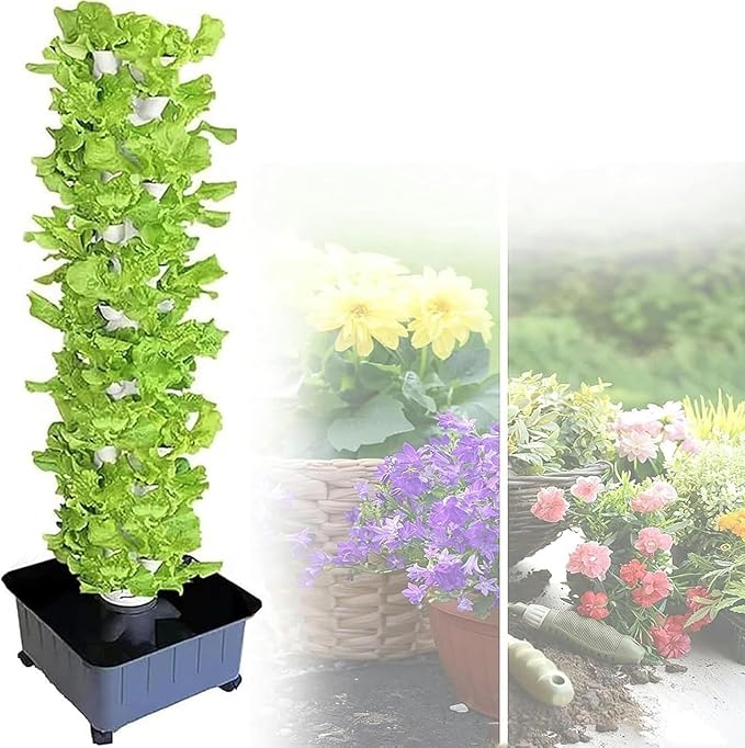 Hydroponics Tower GardenHydroponic Growing System Aeroponics Growing Kit45Holes Hydroponics Towerfor HerbsFruits and VegetablesIndoor Outdoor Shome Gardening