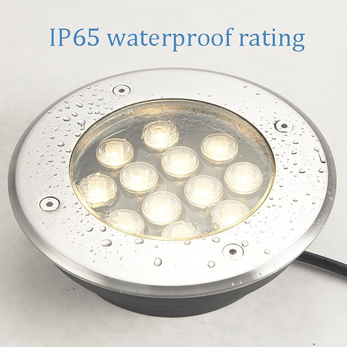 Landscape In-ground Lights LED Recessed Underground Lamp IP65 Waterproof Outdoor Round Spotlight for Lawn Garden Driveway Deck Patio Decorative Lighting