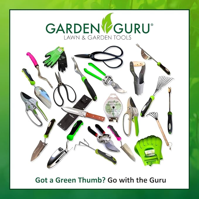 Garden Guru Garden Tool Set 2pc Hand Trowel Cultivator Rake – Heavy Duty Stainless Steel - Ergonomic Comfort Grip Handle – Perfect Gardening Tool Kit Gift for Women and Men