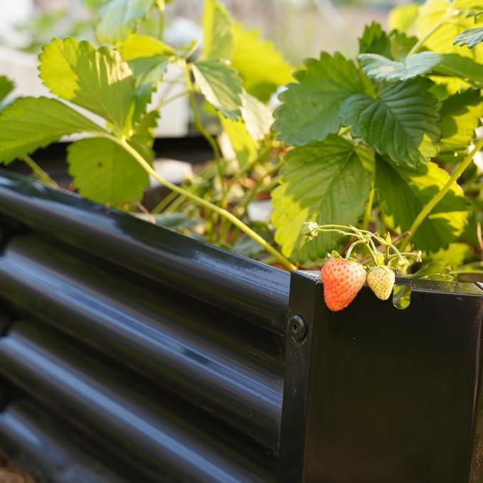 Metal Raised Garden Bed Kit Galvanized Planter Garden Boxes Outdoor Flowers PlantsRectangle Large Metal Garden Bed for Vegetables Flowers Herb Outdoor Raised Planter Box