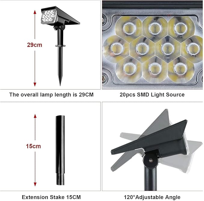 Outdoor Buried Lights IP65 Waterproof RGB Solar Color Lamp Powered Security Garden Spotlights Wall Lamp Landscape Lights for Yard Garden Pathway(2PCS)