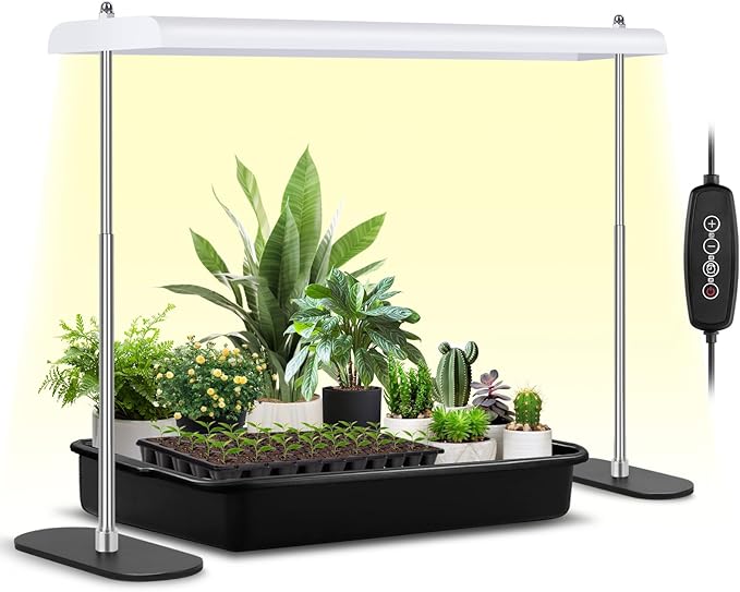 FOXGARDEN Grow Light Stand Advanced LED Plant Growth Lighting with 4/8/12H Timer 6 Dimming Options and Adjustable Height - Optimal for Indoor Plants in Seedlings Vegetative and Flowering Phases