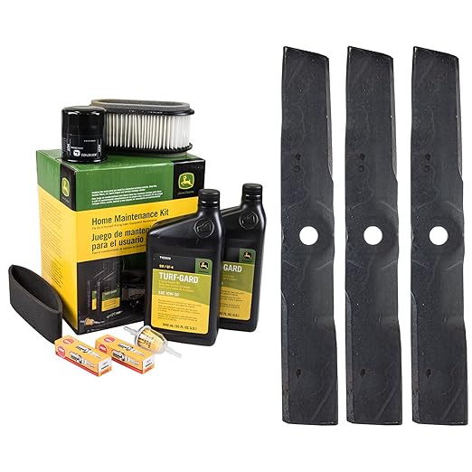 John Deere Original Equipment Model LX188 Maintenance Kit + Standard Blades 48 Mower Deck