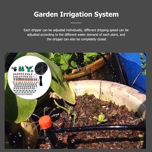 TOYANDONA Automatic Drip Irrigation Kit with Drippers for Home Garden Watering Precise Watering System for Plants Saplings Fruits and Melons Outdoor Sprinkler