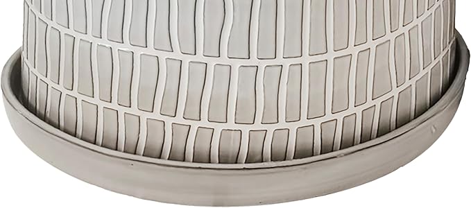 S2 1012 Tribal Planter W Saucer White