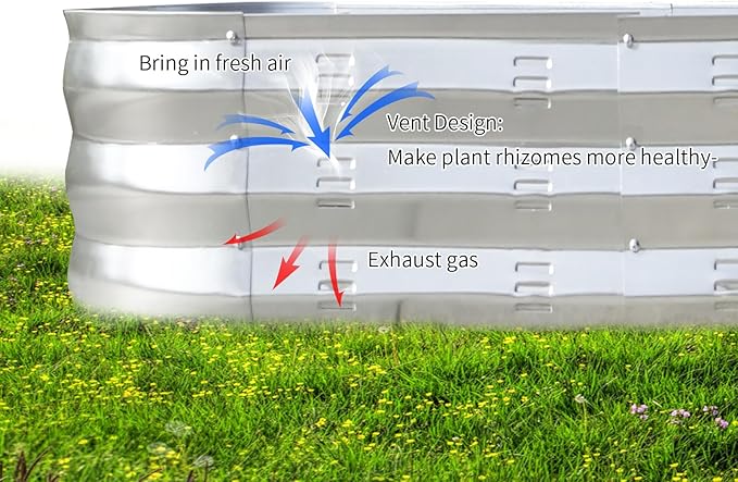 GADI Raised Garden Bed Kit 3Pack Galvanized Metal Planter Boxs Designed for Easy DIY and Cleaning Not Twist Or Rot (Silver)