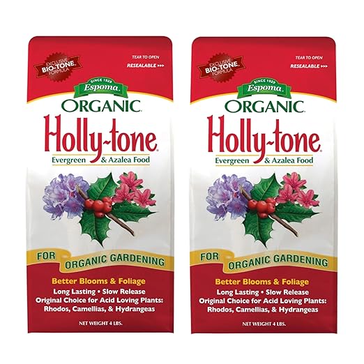 Espoma Organic Holly-Tone 4-3-4 Natural &amp Organic Evergreen &amp Azalea Plant Food 4 lb. Bag The Original &amp Best Fertilizer for All Acid Loving Plants Including Rhododendrons &amp Hydrange