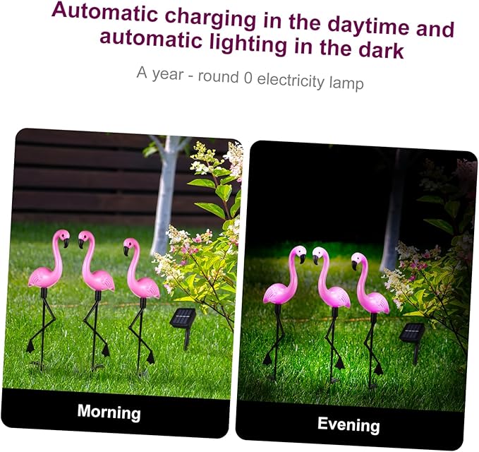DOITOOL 1pc Solar Led Flamingo Garden Lights Ground Spotlight Easy Installation Enhance Your Outdoor Space
