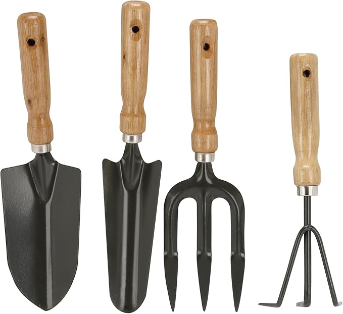 Garden Tool Kits Balcony Gardening Tools Set 4 Piece Garden Tool Set - Consists of: 1 x Potting Shovel 1 x Transplanter 1 x Flower Rake 1 x Fork