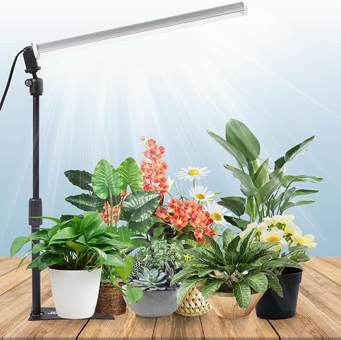 JCBritw Standing LED Grow LightAdjustable T12 Bar Plant Light White 6500K Full Spectrum Plant Grow Lamp on Stand for Indoor Plants Seed Starting Seedlings Veg Flower