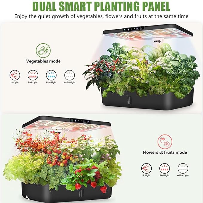 Aeroponic Tower Garden System Hydroponics Growing System with LED Grow Light Hydroponics Tower for Vegetable Fruit Healthy Fresh Herbs Vegetables(Black106.5cm/42in)