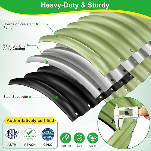 (2 Pack 2x2x1.4ft Galvanized Raised Garden Bed Deep Metal Garden Bed Large Raised Garden Beds Outdoor Raised Beds for Gardening for Vegetables Flowers Fruits