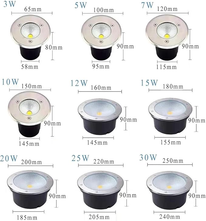 6PCS Underground Light LED - LED Beam Spotlight AC85-265V COB Garden Landscape Lights IP66 Waterproof Recessed Buried Lights for Outdoor Park Driveway Underground Lighting(Red25W)
