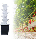 25 Pods Home Gardening System Hydroponics Growing Tower Vertical Planter with Movable Tank &amp Timer for Greenhouse Indoor Vegetables Herbs(30holes)