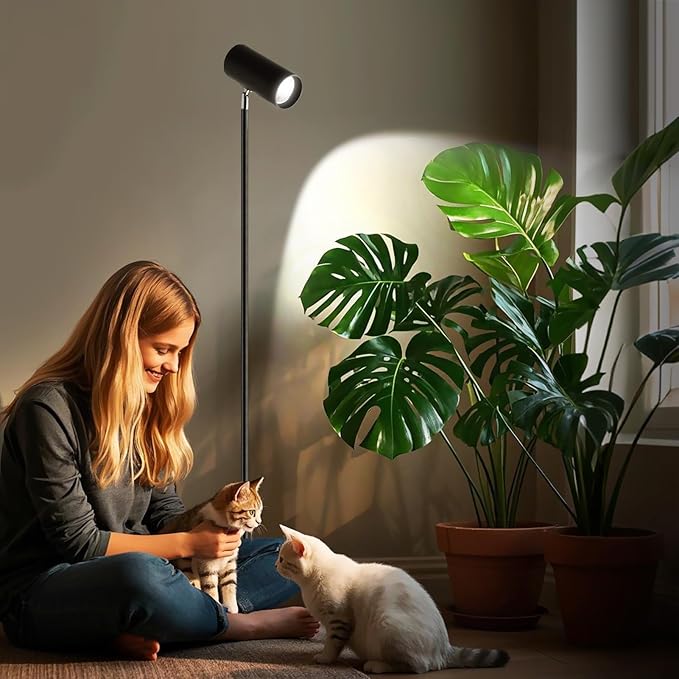 30W Full Spectrum Grow Light 5000LM High-CRI COB LED Floor Lamp with 6/8/12H Timer Adjustable Height (28-83) &amp Angle Grow Lights for Indoor Plants Succulents &amp Flowers (daylight 6000K)