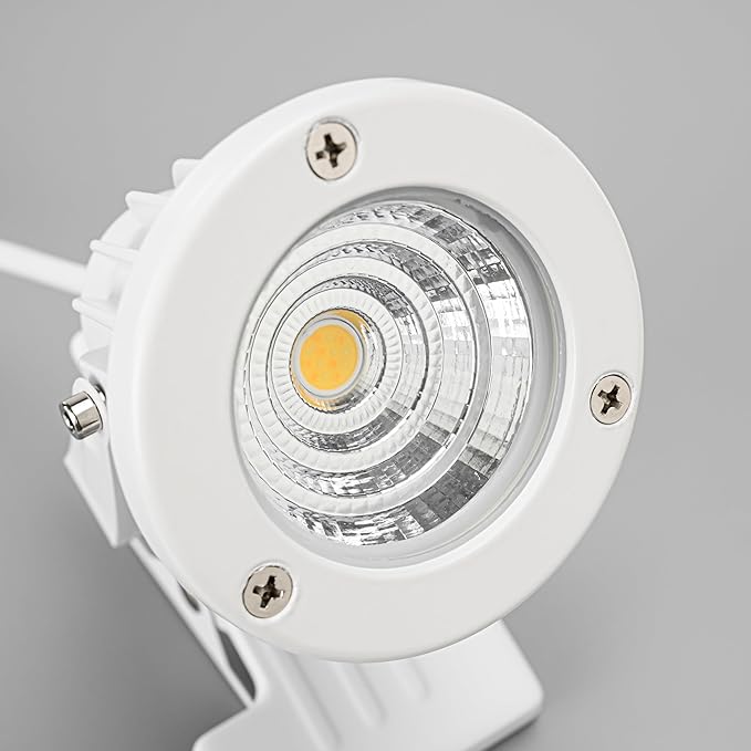 White Metal Clip Mount Full Spectrum Cold Light Spot Lamp with 5.9 Feet Plug in Timer Switch Cord for Indoor Plants Simple Style Adjustable Angle