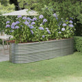 Garden Raised Bed Powder-Coated Steel 116.5x31.5x26.8 SilverWeight:38.49lbs318962