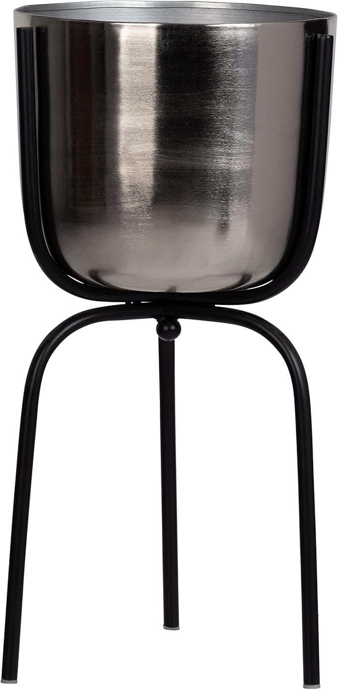 Metal 25 Planter ON Tripod SilverBlack