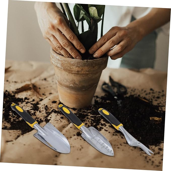 POPETPOP 1set Garden Tools Set Handle Shovel Hand Trowel Spading Fork for Planting Ergonomic Grip for Gardening Indoor Plant Care