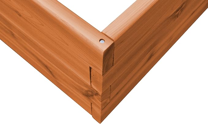DutchCrafters Red Cedar Wood Raised Vegetable Garden Bed - Amish Made in USA (11 Double Raised Bed Cedar Stain)