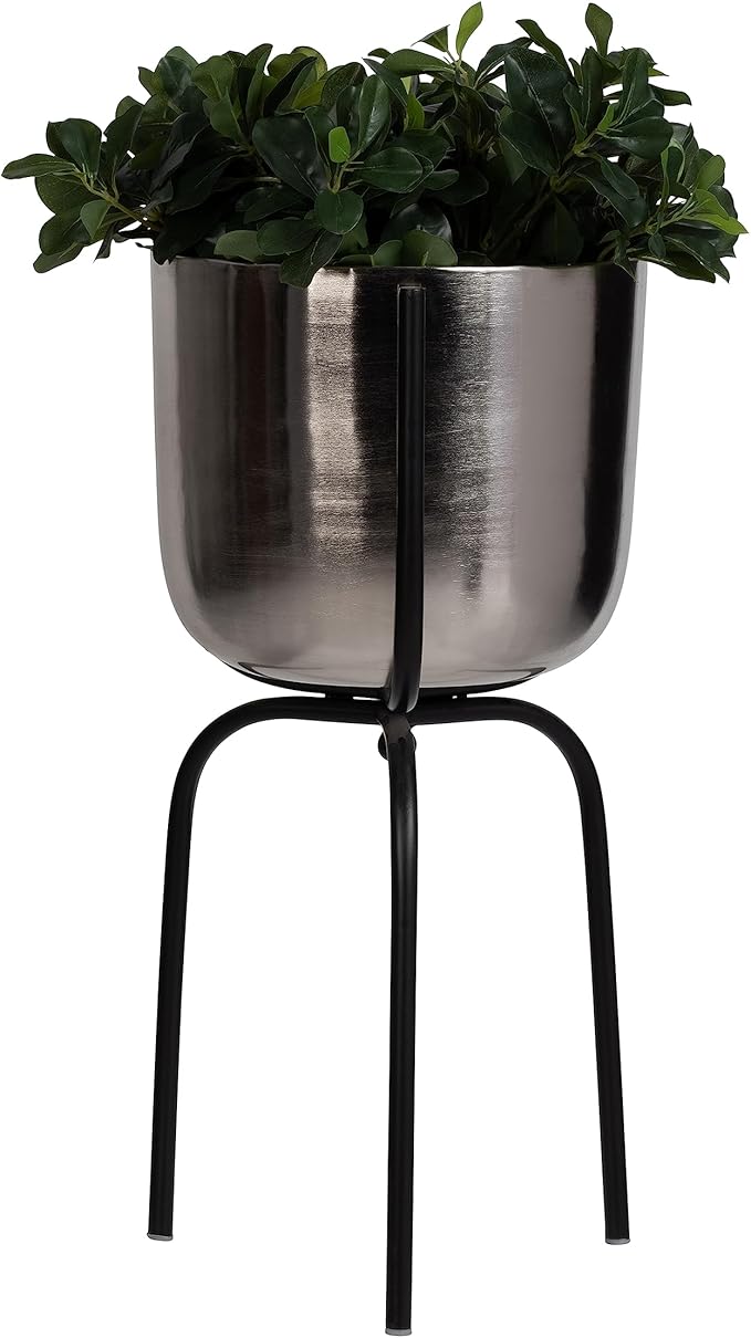 Metal 25 Planter ON Tripod SilverBlack