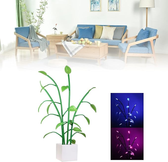 LED Houseplant Lamp Programmable Magic Plant Light Green Plastic with Bluetooth Control - Enhances Indoor Decor Supports Rhythm Ideal for Home and Office