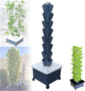 Hydroponics Growing TowerMulti-Layer Vertical Soilless Cultivation Hydroponic PlantersHydroponic Planting Towerfor Fruits and Vegetables Hydroponic Tower Gray-8-layer