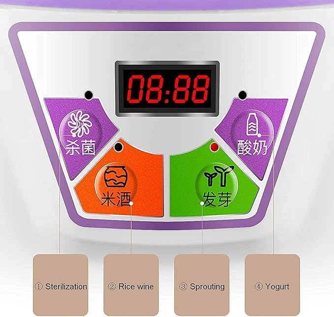 Home Bean Sprouts Machine 2 Layers Automatic Beansprout Growing Kit 360° Watering Intelligent Constant Temperature for Mung Bean Radish Wheatgrass