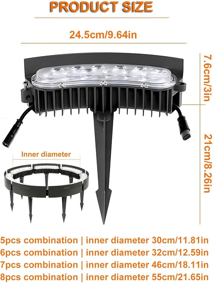 Outdoor Landscape Spotlights LED Garden Lights Outdoor Ring Tree Light Landscape Lights with Transformer for Courtyard (Pack of 7)