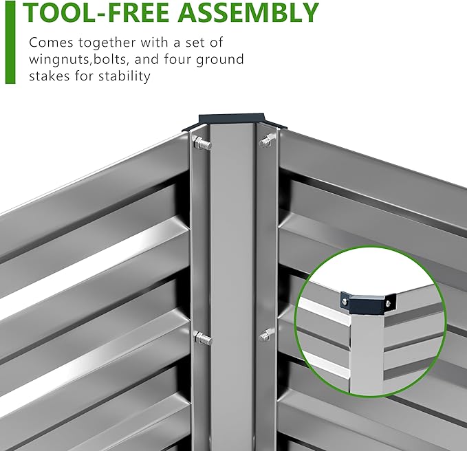 2PCS 12x3x1ft Galvanized Raised Garden Bed Kit Galvanized Planter Raised Garden Boxes Outdoor Large Metal Raised Garden Beds for VegetablesSilver