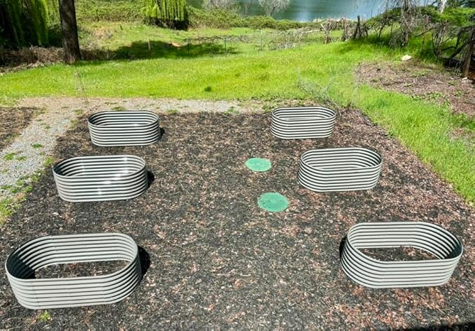 A ANLEOLIFE 6X3X2 ft Galvanized Raised Garden Beds Outdoor-2 Pack Oval Large Metal Deep Root Planter Box for Planting Vegetables Flowers Herb Anti-Rust &amp Easy-Setup Quartz Grey