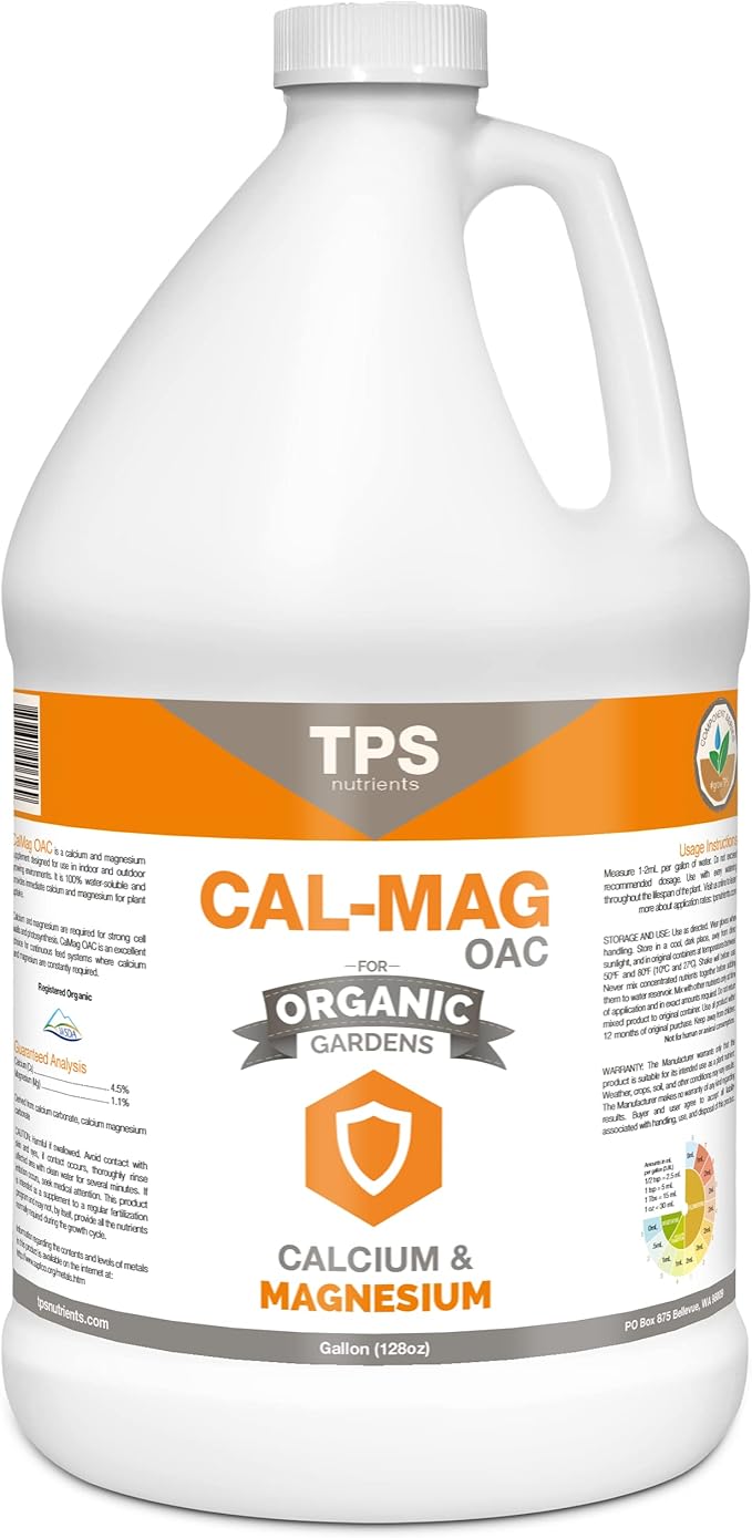Organic Cal-Mag OAC Plant Nutrient and Supplement Plus Iron and Micronutrients by TPS Nutrients 1 Gallon (128 oz)