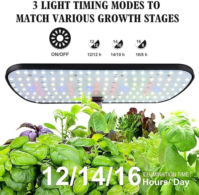 Hydroponics Growing System Adjustable Indoor Herb Garden Kit with LED Grow Light  Automatic Timer 12 Pod Hydroponics Growing System for Home Kitchen