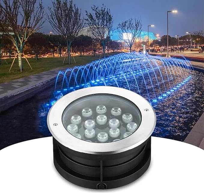 LED Underwater Pond Light with Fountain Feature Recessed Landscape Lighting Buriable Spotlights