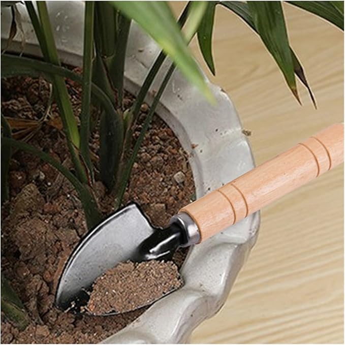 3Pcs Shovel Rake Spade Set Mini Garden Tools Multifunction Small Wooden Handle Tool Sets