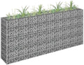 YAFF Large Rectangular Galvanized Steel Gabion Raised Bed for Garden and Terrace - Silver 70.9x70.9x35.4