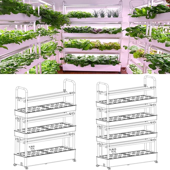 48/64/90/120 Hole Hydroponic Tower Hydroponics Growing Sys-tem Indoor Gardening Sys-tem for PlantsHerbsVegetablesGrowSponge-120holes