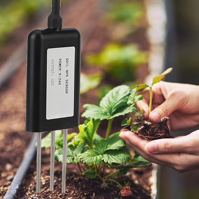Soil NPK Sensor nitrogen and Potassium Sensor Agricultural Nutrient Intelligent Fertilizer Greenhouse Detector Environmental Fertilizer high- Intelligent Detector Garden